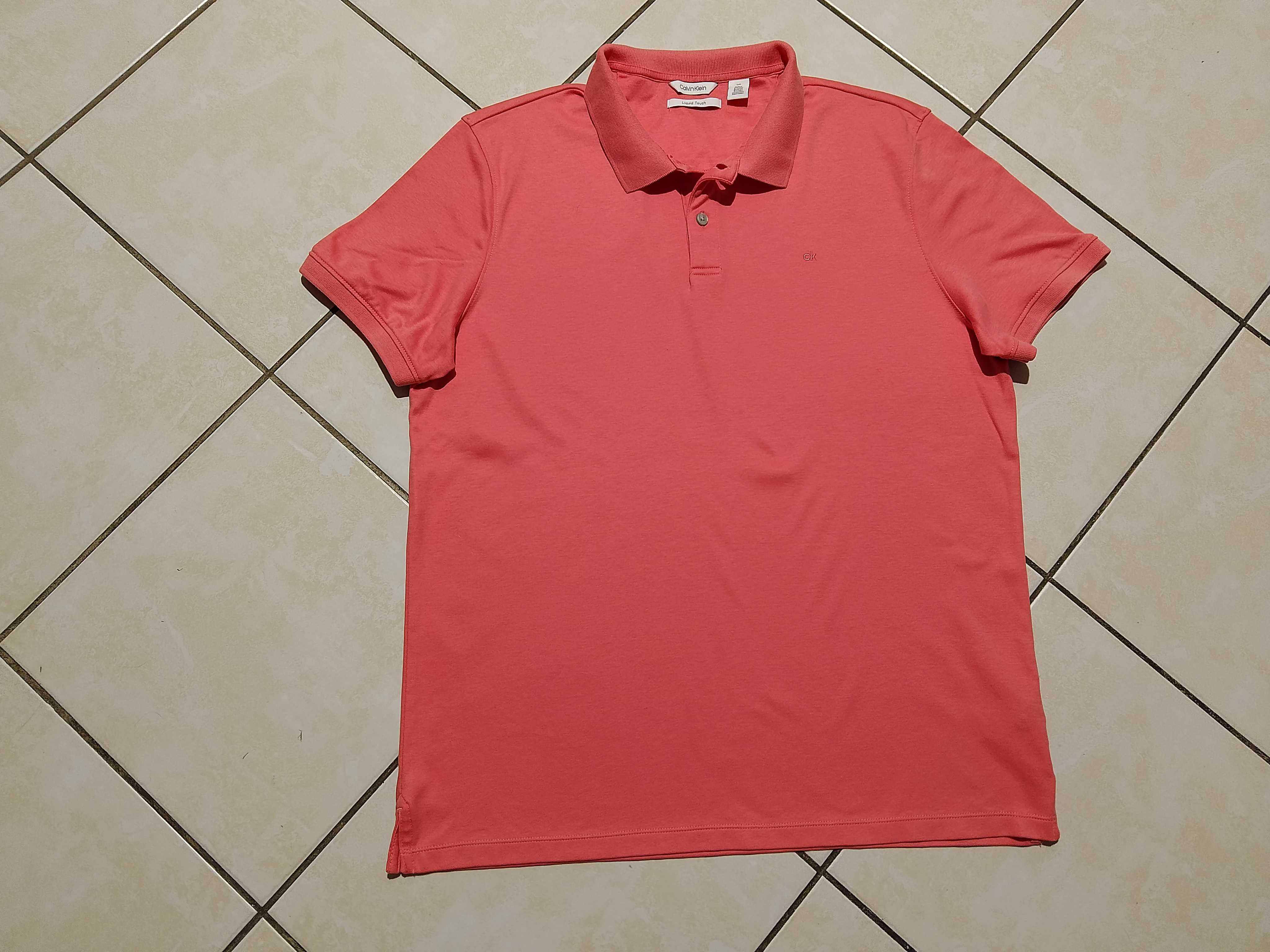 CALVIN KLEIN USA - NOWA! z LOGO Koszulka Polo Męska rozmiar L