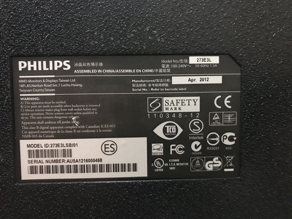 монітор 27" Philips 273E3LSB TN LED