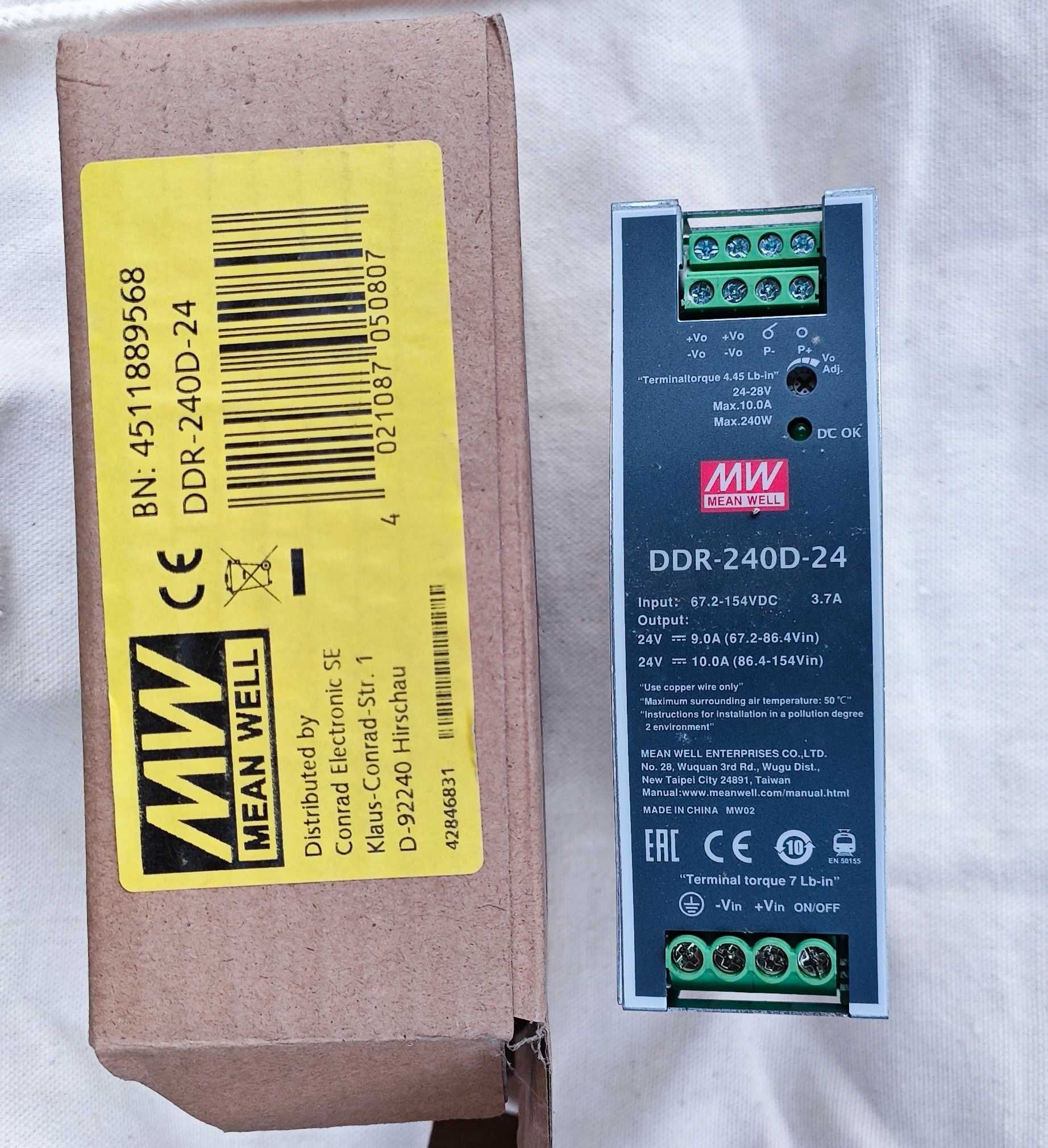 Przetwornica 240W 16.8~33.6V-48V 5A DDR-240B-48