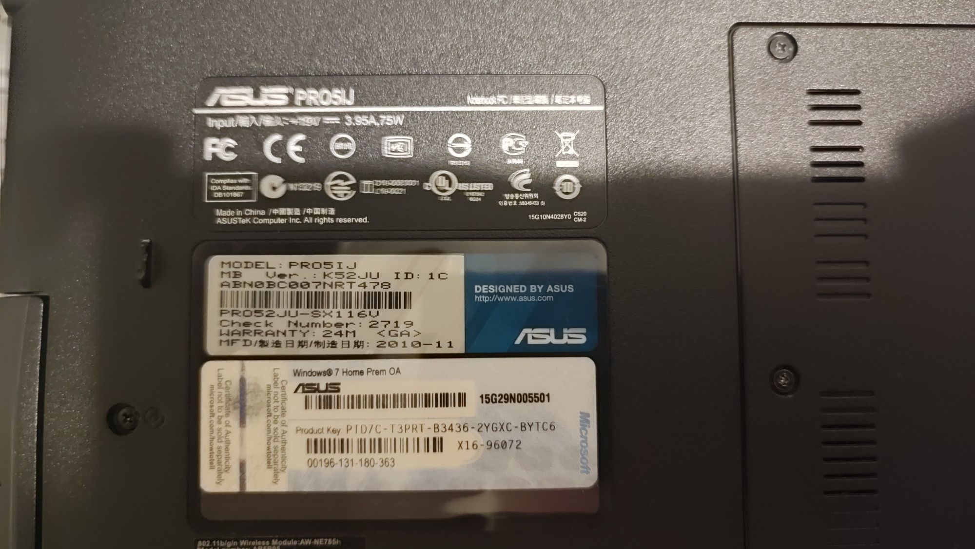 Продам ноутбук Asus K52JU