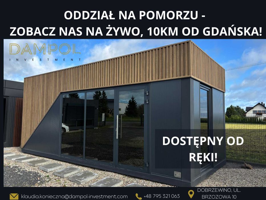 nowoczesny pawilon biurowy 21m2/ 7x3m/ sklep/ salon beauty/ groomer