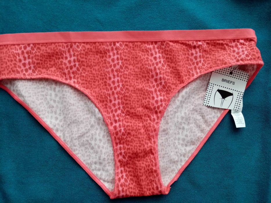 Figi Tezenis rozmiar M bawełna cętki panterka turkus komplet 2szt