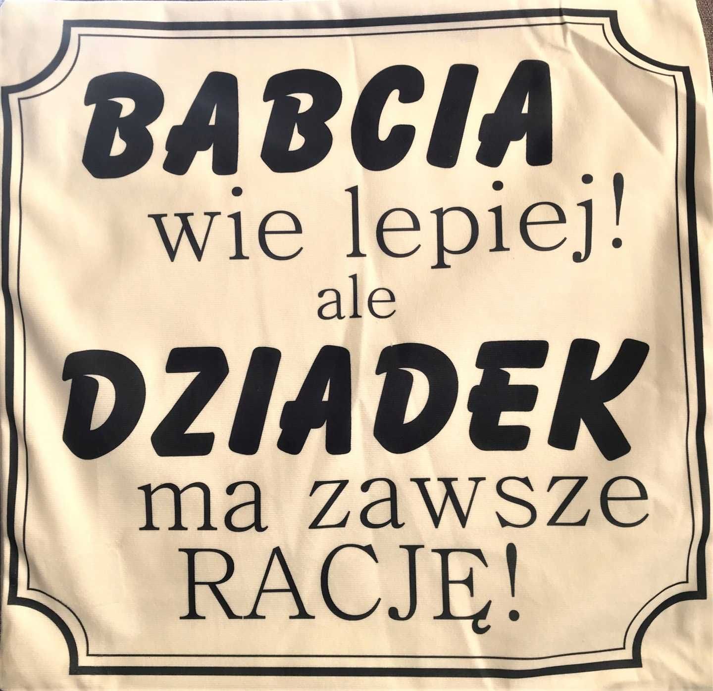 Poszewka na poduszkę Babcia Dziadek ok41x41cm