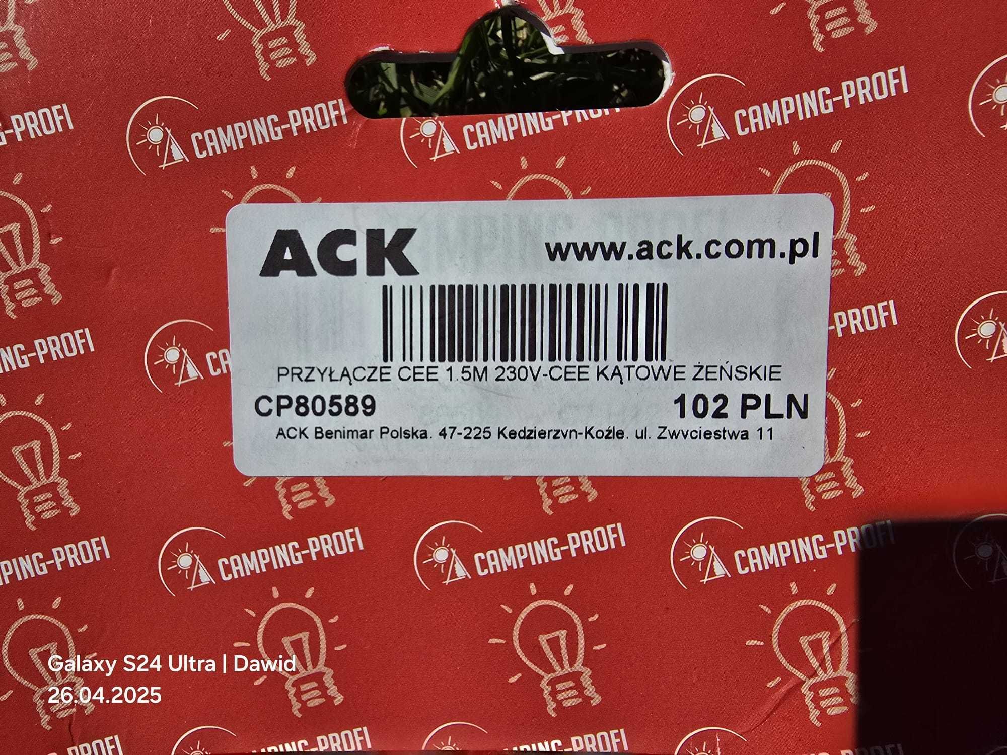 Przejściówka kempingowa, 230V-CEE