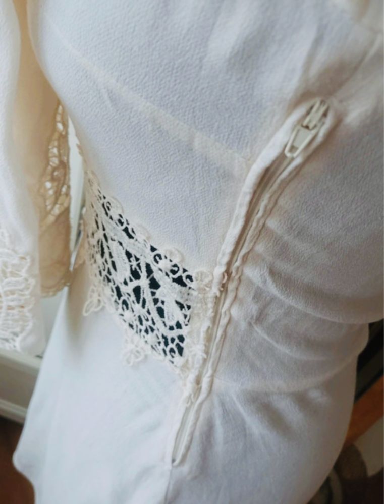 Sukienka ecru w stylu  Boho bawelna roz XS firma H&M