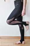 Legginsy sportowe z oddychającą siatką na kolanach