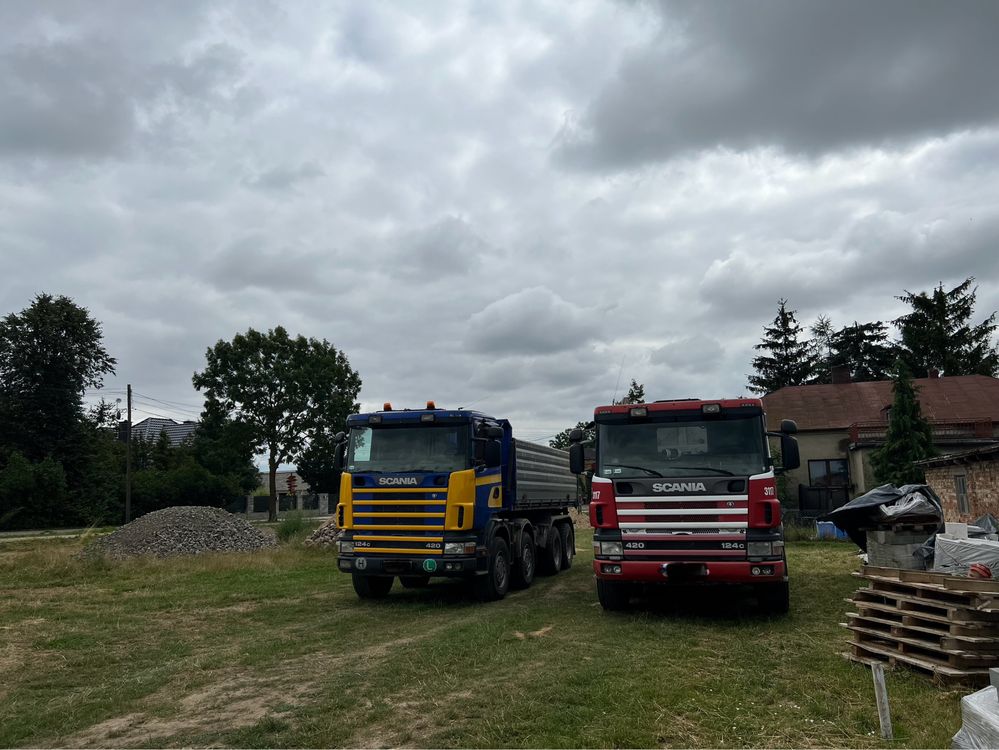 Transport wywrotką czteroośką 20 ton. 11 m3 piach