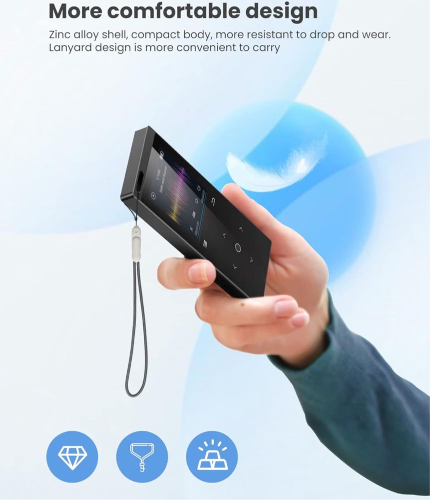 Radio FM dyktafon E-BOOK Odtwarzacz mp3 Odtwarzacz Muzyki Z Bluetooth