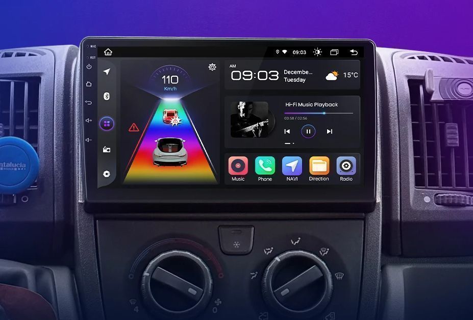 Radio 2DIN 9" Wireless CarPlay Navi GPS Ducato/Jumper/Boxer PL