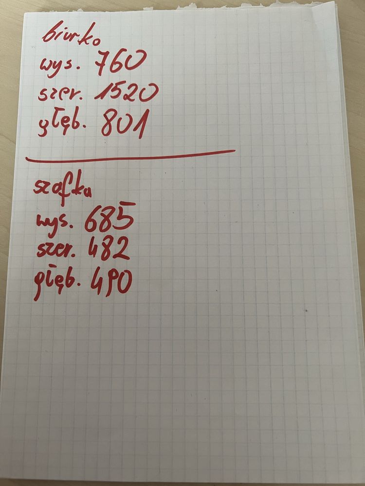 Biurko duże z dostawianą szafką