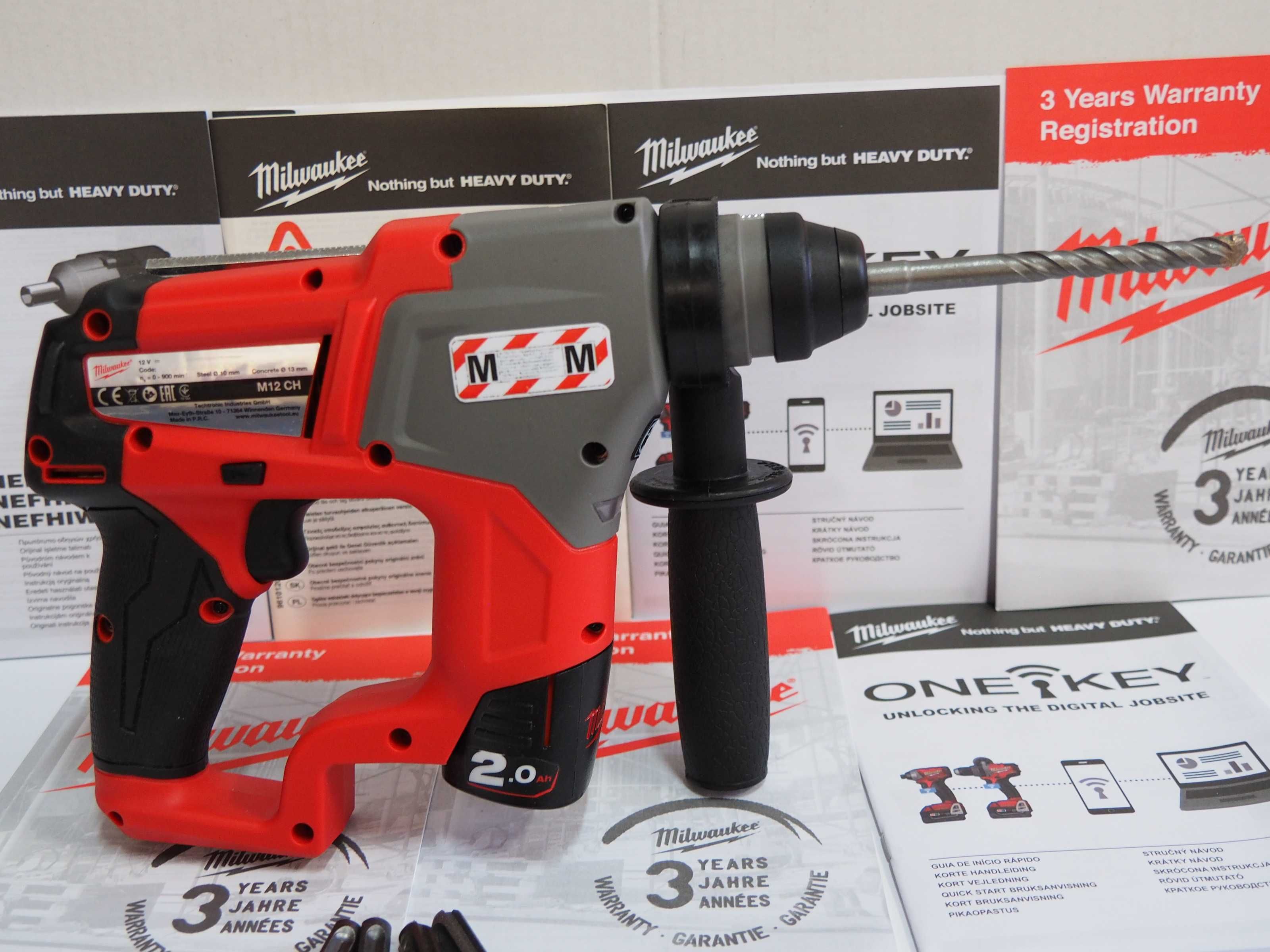 MILWAUKEE M12 CH wiertarka młotowiertarka 12v 2ah bateria SDS