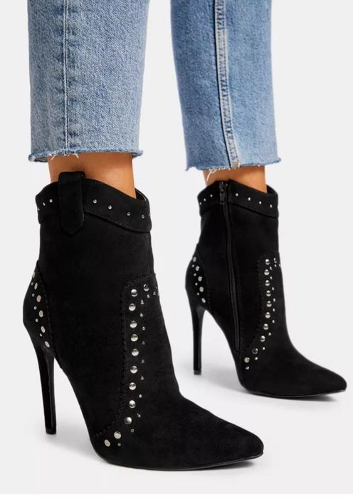 ## NOWE Czarne botki szpilka kozako Lady Dark DeeZee & CCC 38 ##