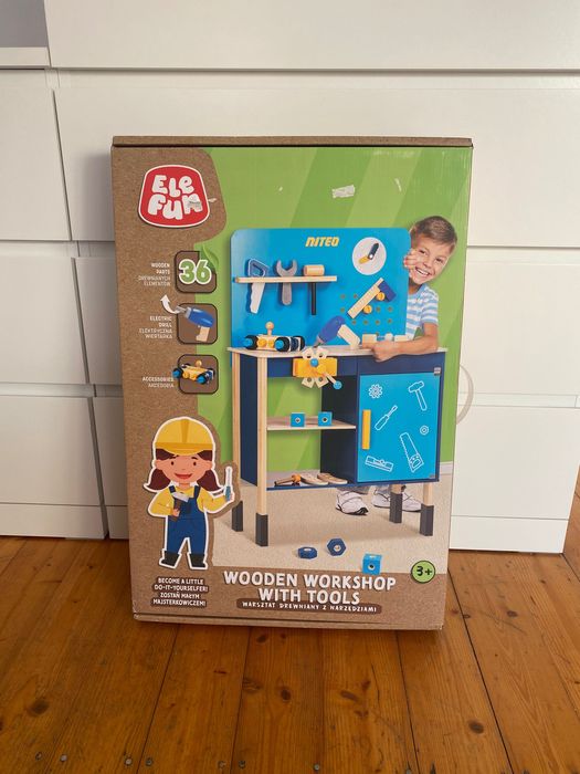 Drewniany warsztat z narzędziami niteo elefun