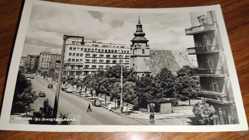 pocztówka fotoplastyka Sopot Gdynia ul.Świętojańska stara fotografia