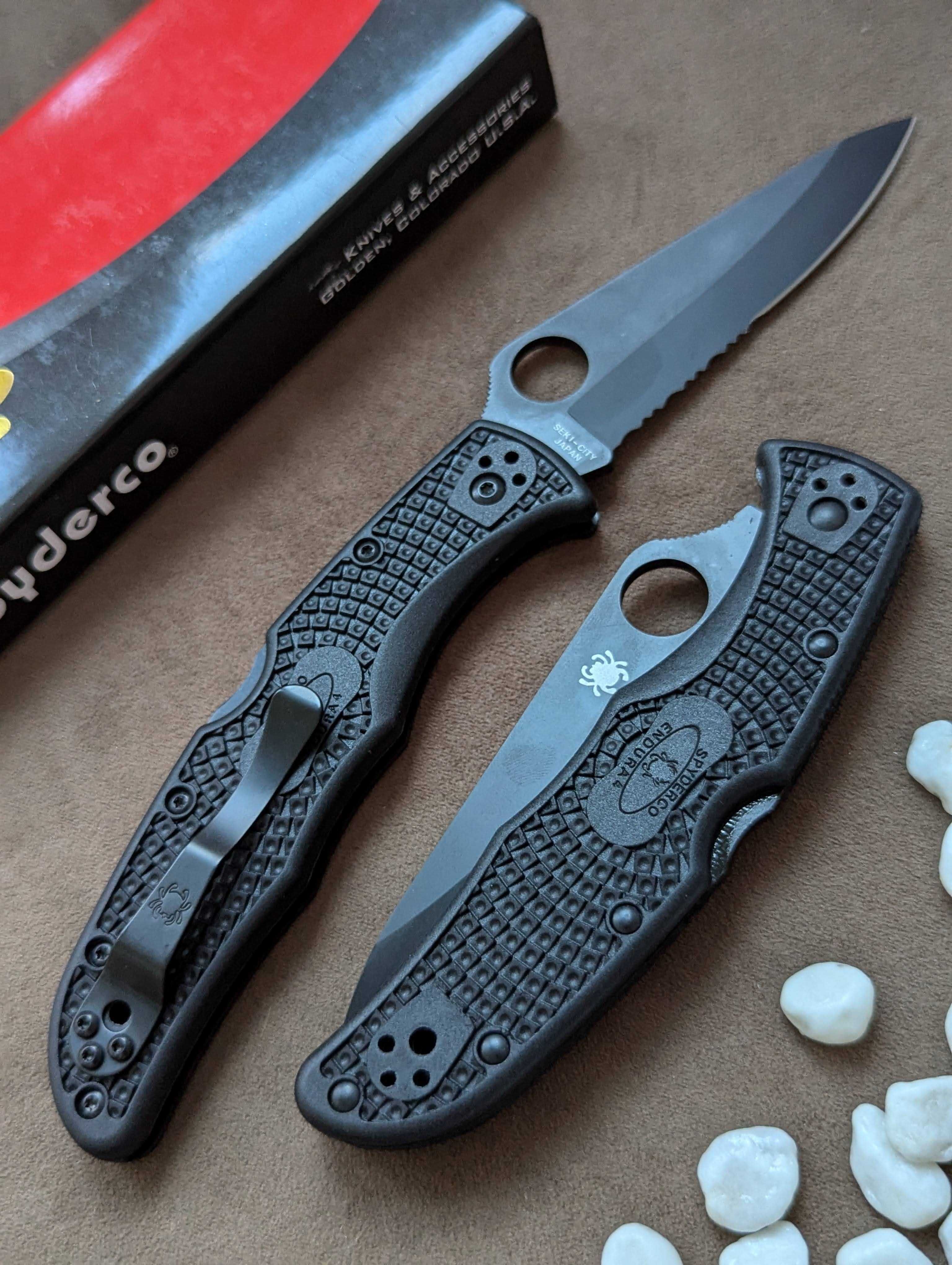 Нож Spyderco Endura Tactical, серрейтор. ніж складний Ендура