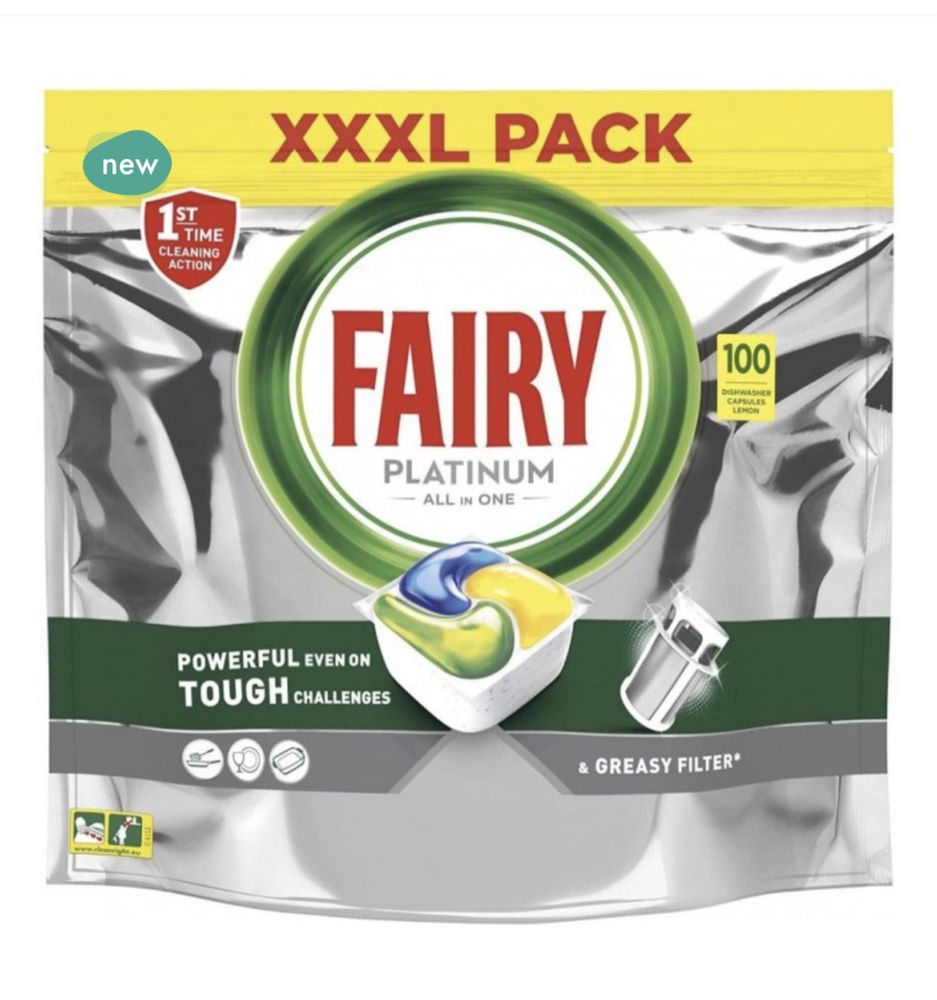 Таблетки для посудомийної машини Fairy Platinum Lemon, 100 шт