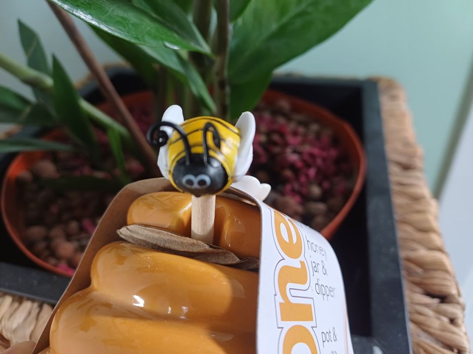 Pote para  mel, com "colher" muito giro