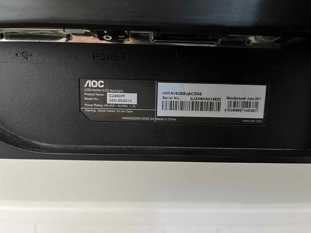 Monitor AOC G2460PF | 144hz | 1ms