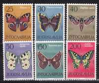 Jugosławia 1964 Mi.1069-74 cena 8,60 zł kat.10€ - motyle