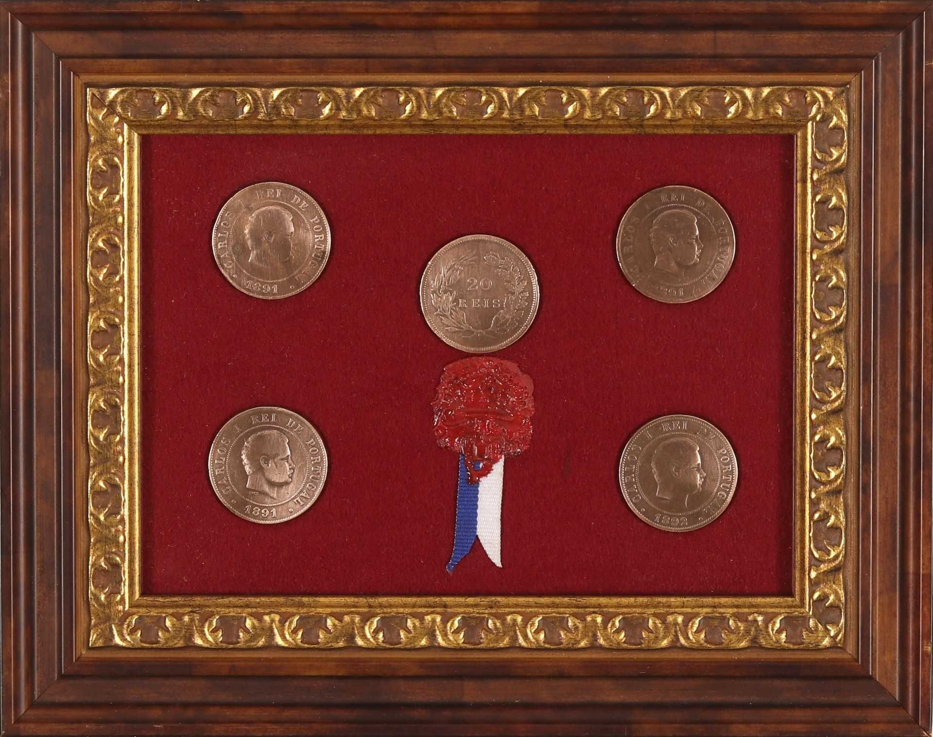 Moedas: 20 Reis - Rei D. Carlos I