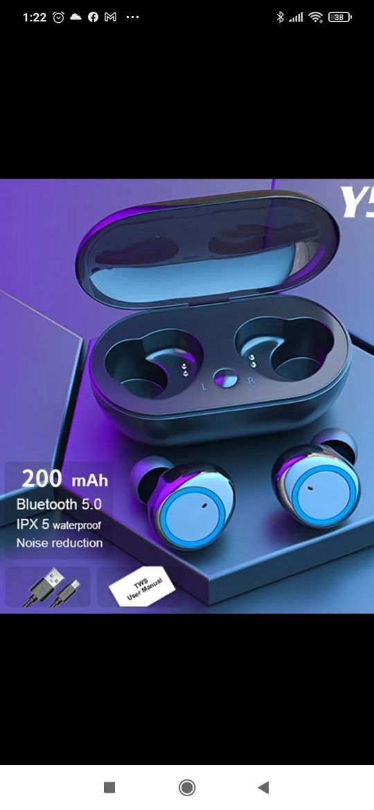 Бездротові Bluetooth навушники. Безпроводные наушники