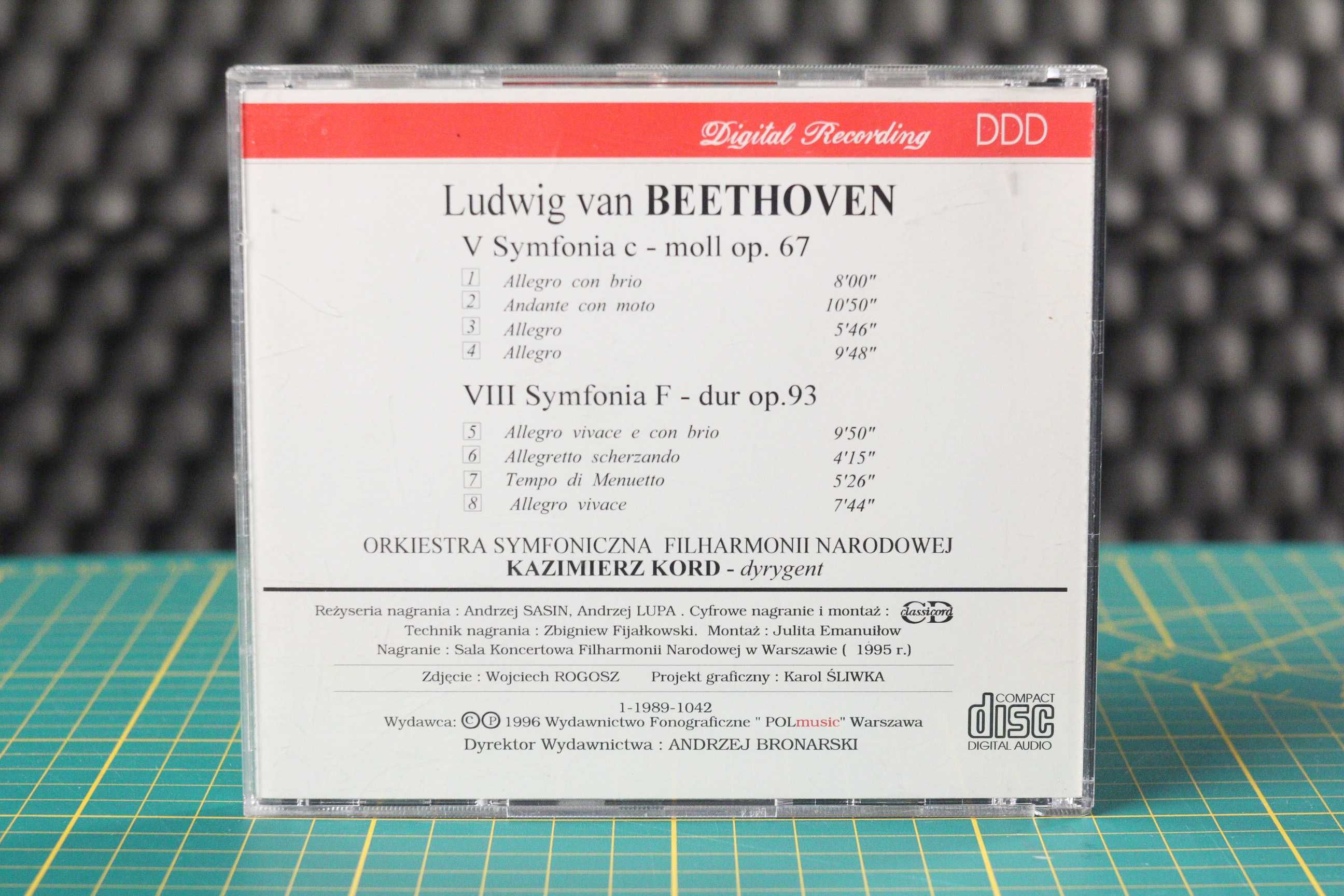 Beethoven Kord V Symfonia C-moll Op. 67 VIII Symfonia F-dur Op. 93