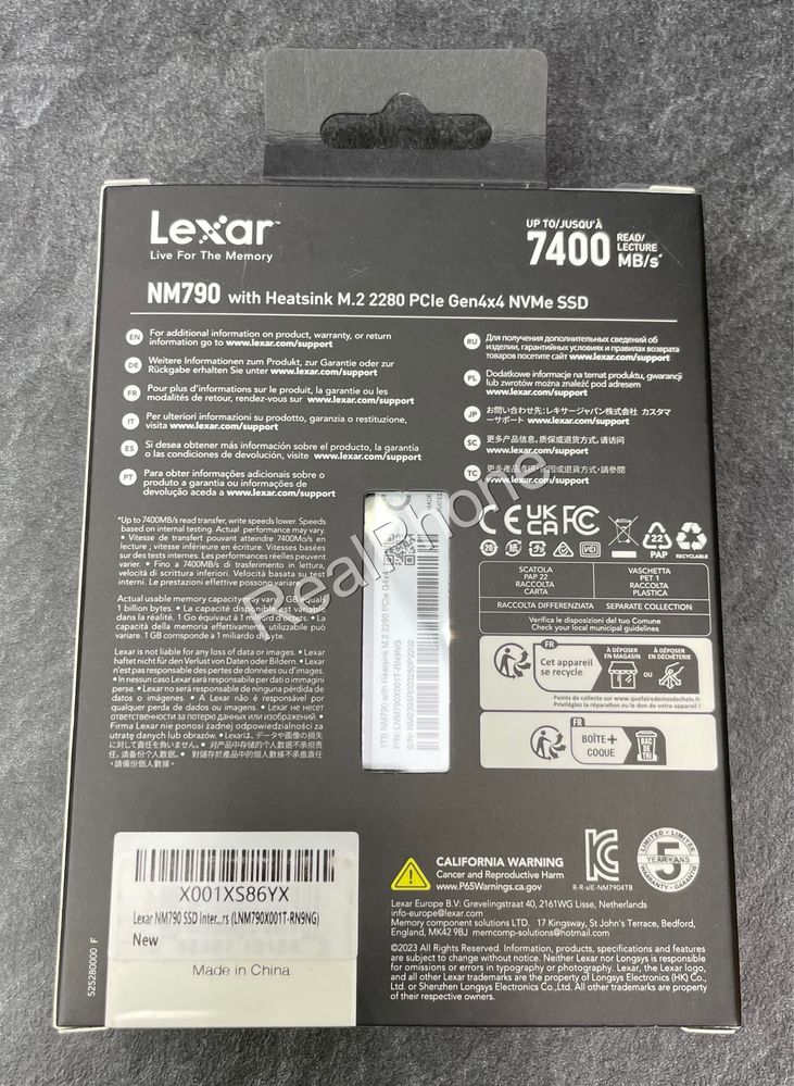 Внутрішній SSD накопичувач Lexar NM790 1TB