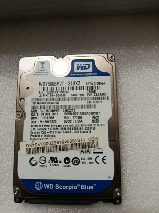 Продам Вінчестер винчестер 750 GB Жёсткий диск SATA HDD 2,5 дюйма,