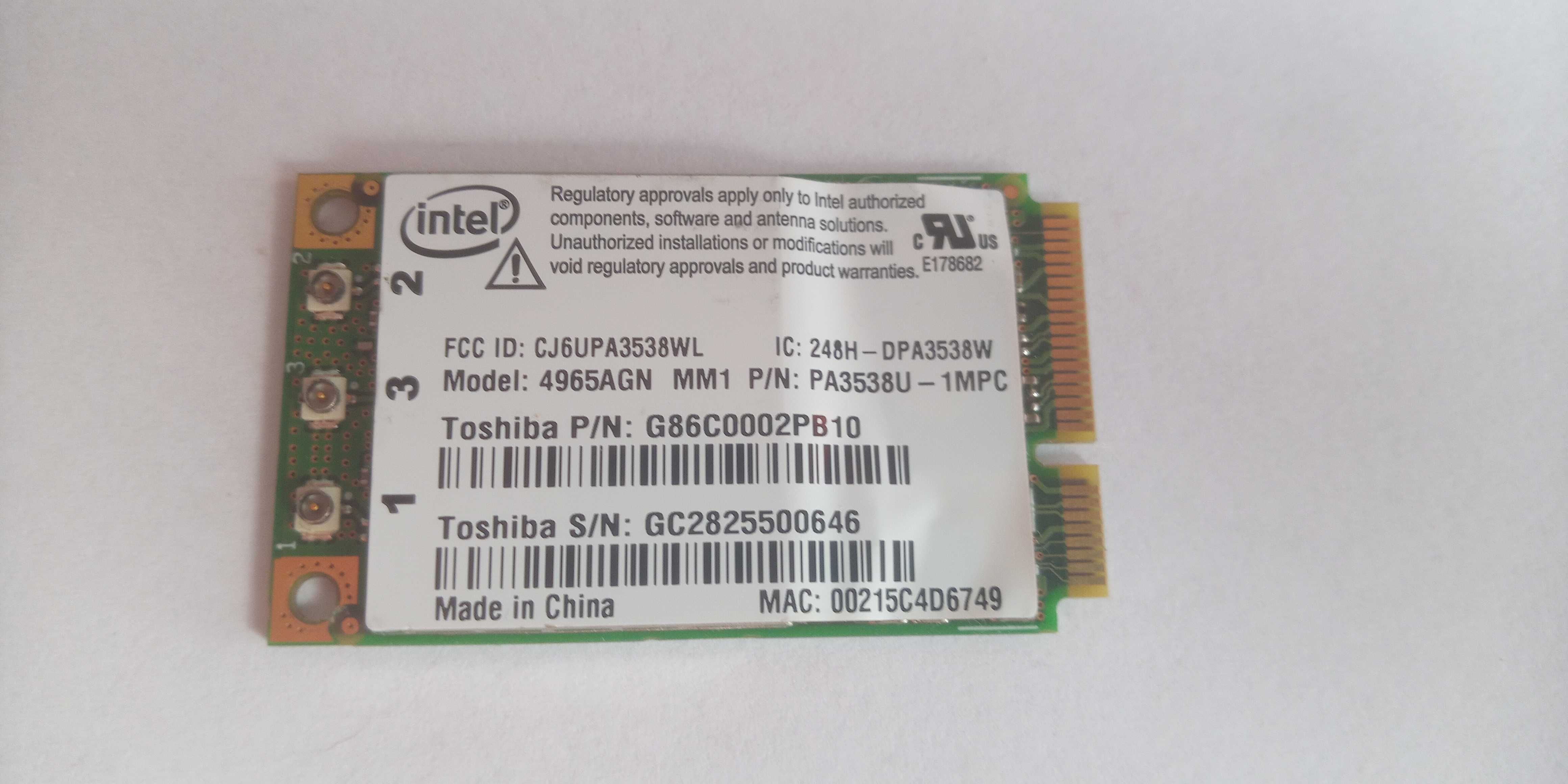 Karta WiFi Intel 4965AGN MM2