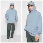 H&M r.M niebieska bawełniana bluza z kapturem relaxed fit