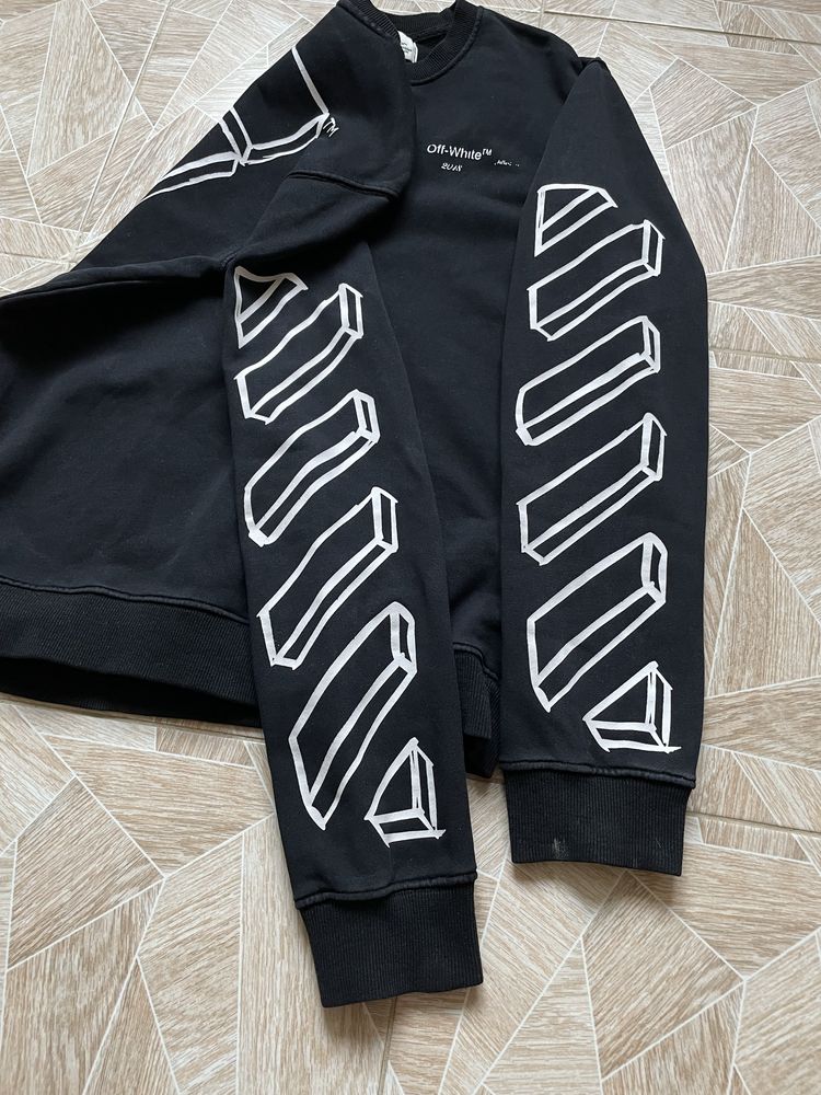 Свитшот Off White Big Logo 3D Graphic Black