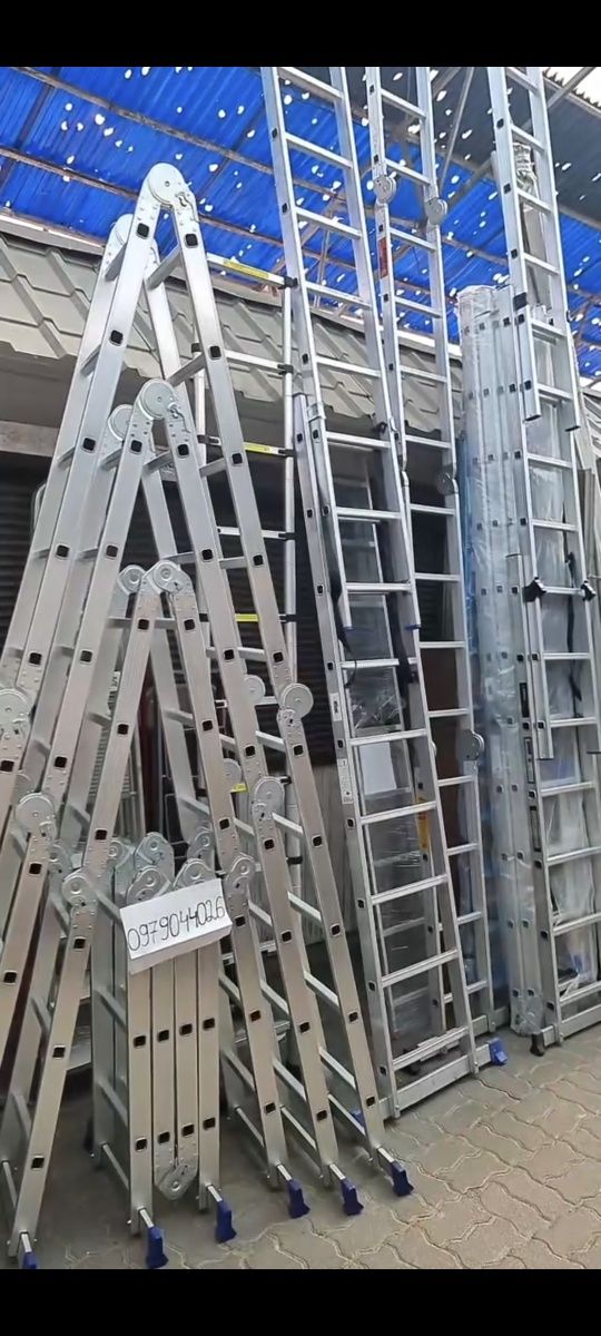 ВІДПРАВКА ПО УКРАЇНІ!Драбина трьохсекційна алюмінієва,трансформер