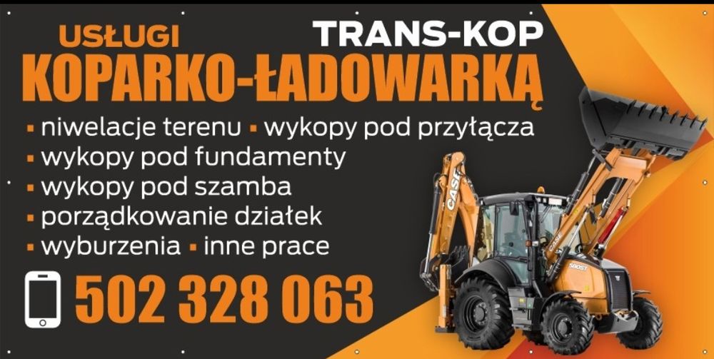 Usługi koparko-ładowarką