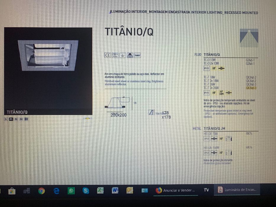 Plafons-Iluminárias de encastrar EXPORLUX Titânio/Q