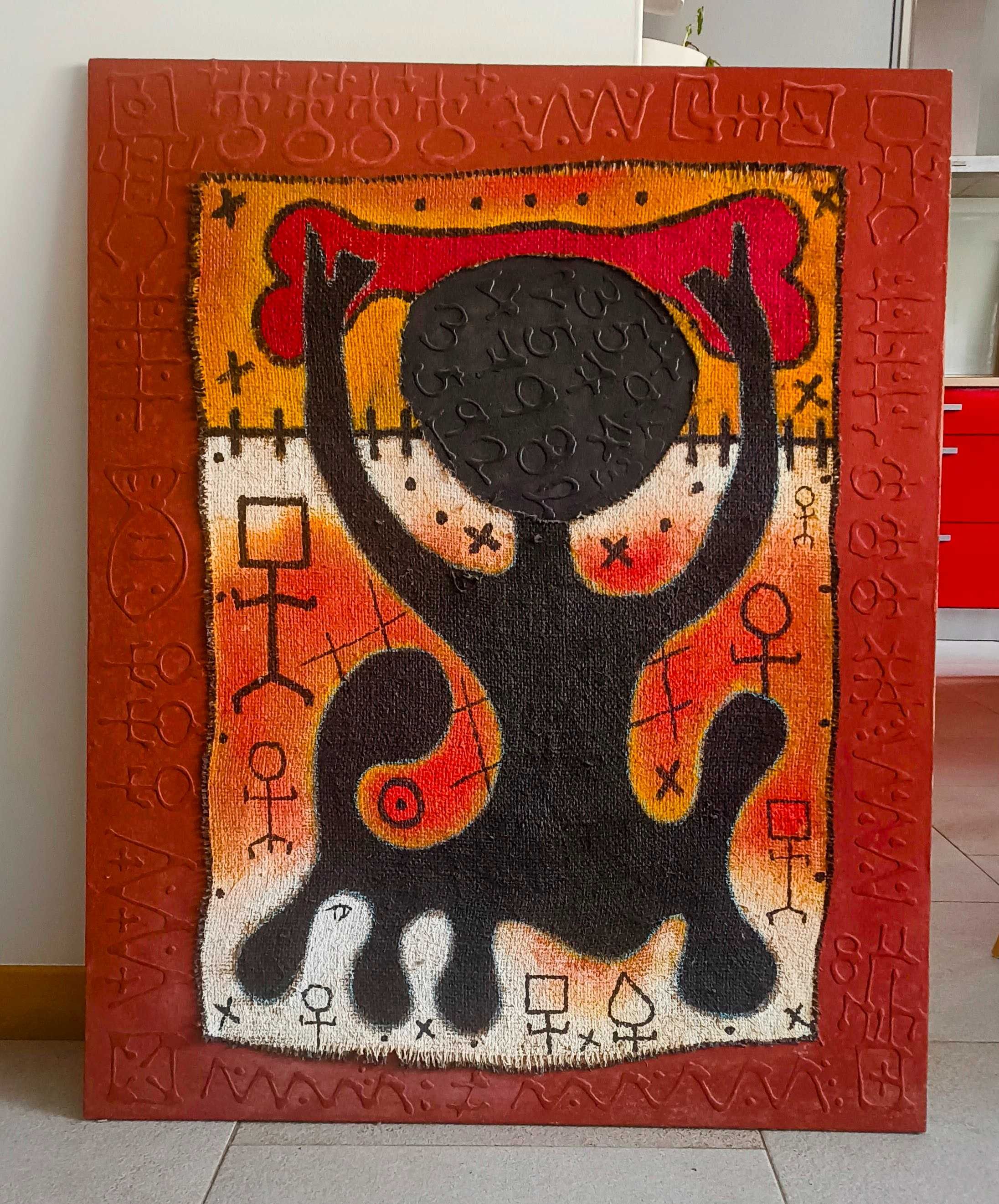 Quadro Arte Tribal em Tons Quentes (Cuba)