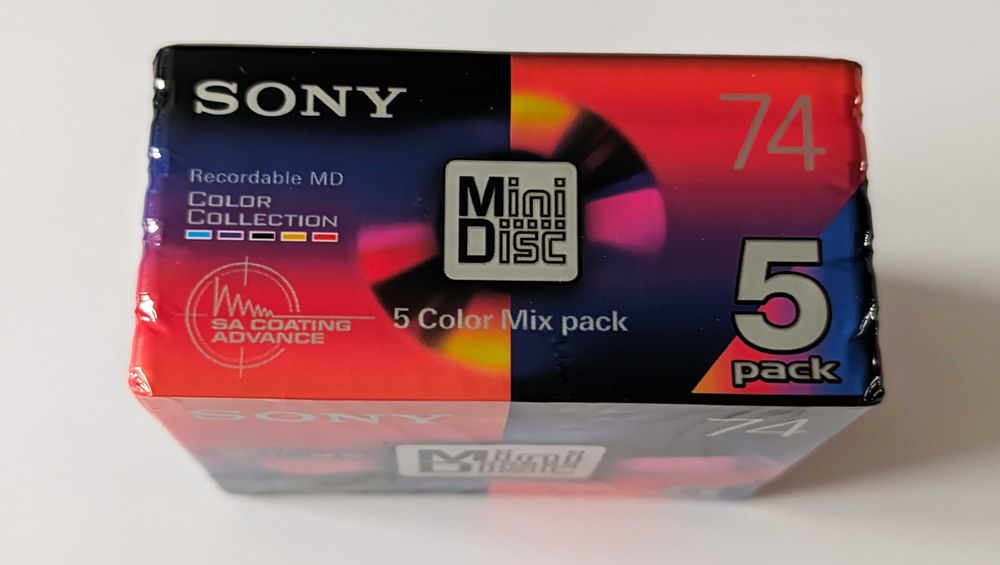 MiniDisc MD SONY Color MIx 74 Japan 5pack