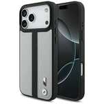 Etui BMW M Perforated Stripe Logo MagSafe na iPhone 17 Pro Max - szare