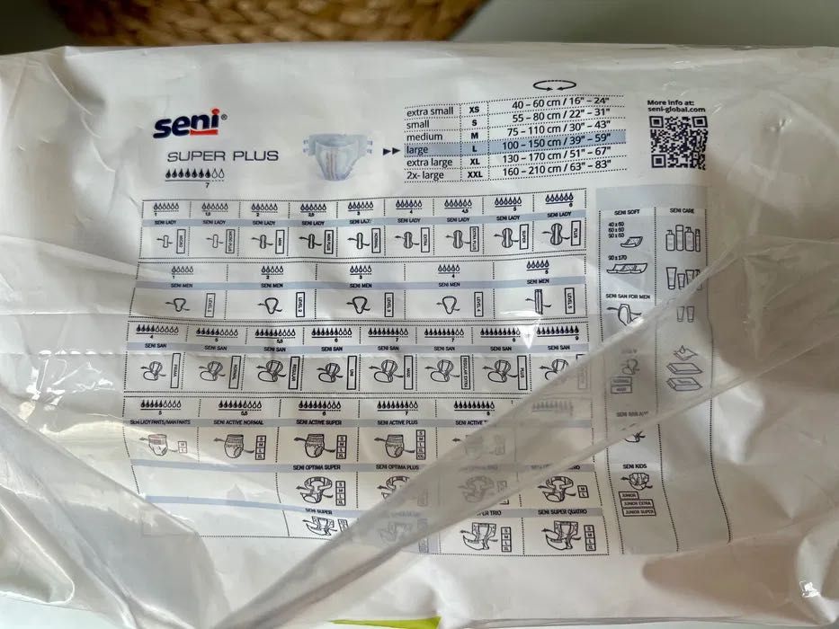SENI SUPER PLUS r. L (10 szt.) pieluchomajtki dla dorosłych