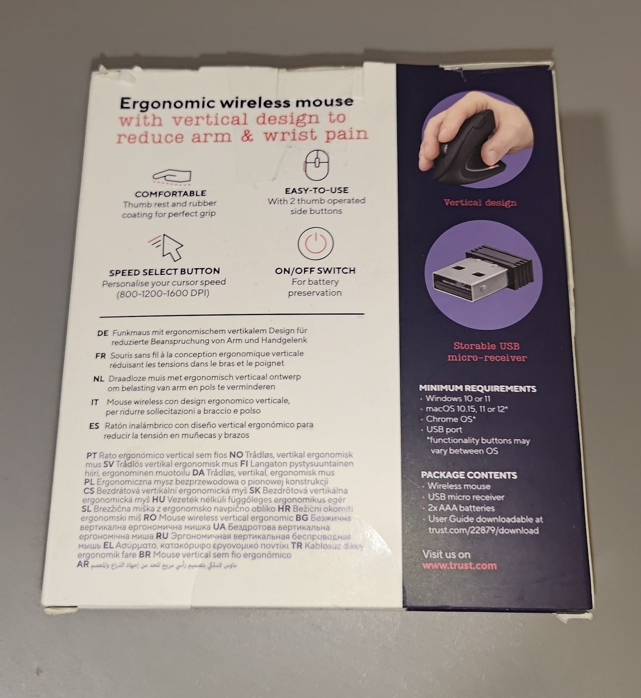 Trust Verto, ergonomiczna mysz bezprzewodowa