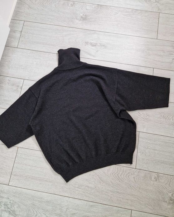 Belika ciemnoszary wełniany sweter golf 50% wełna merino oversize XL