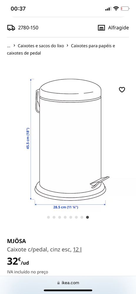 Caixotes do lixo novos Ikea