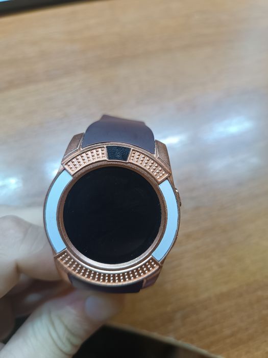 Умные смарт-часы smart watch v8. цвет: коричневый
