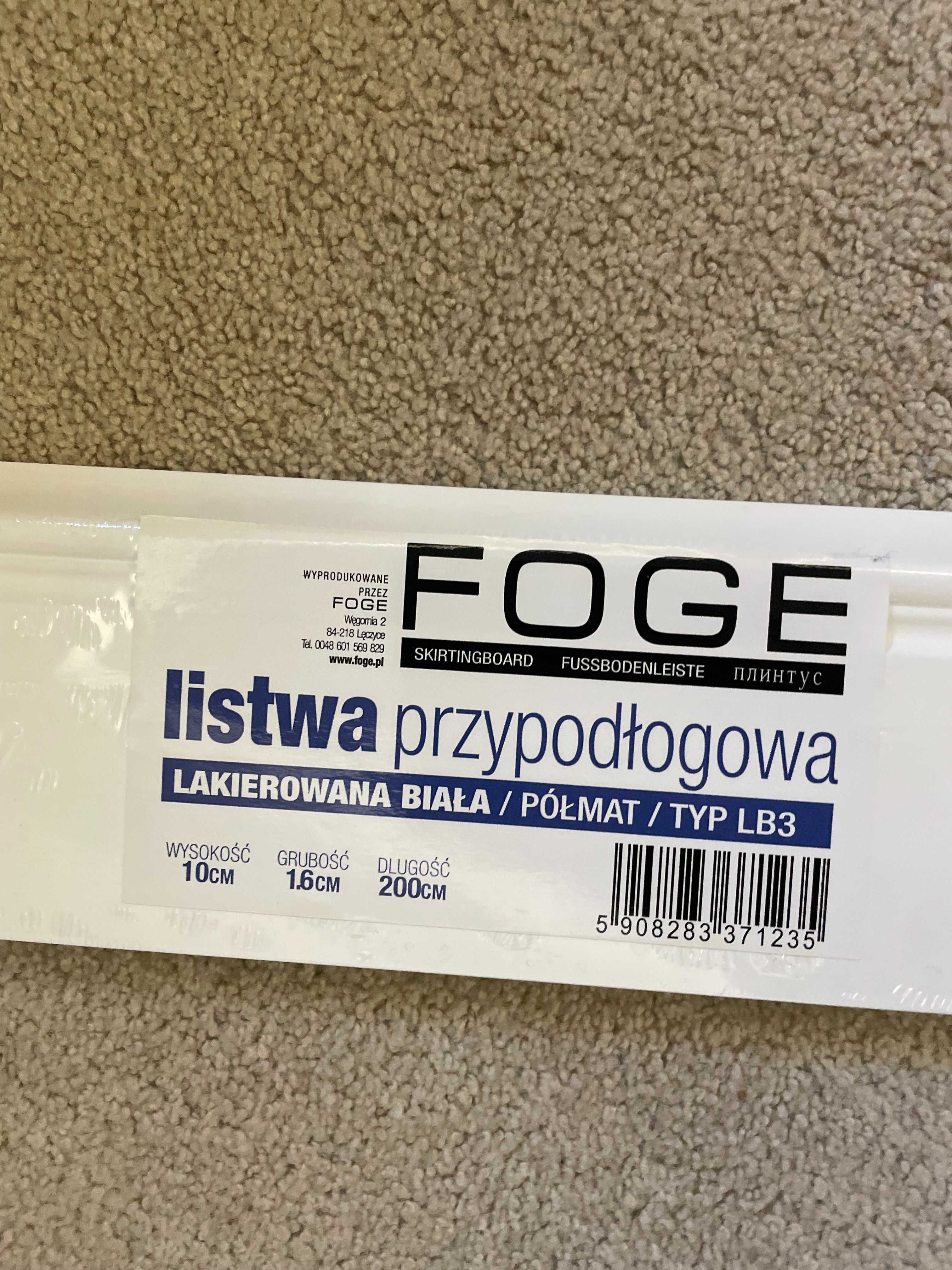 Listwa przypodłogowa lakierowana biała półmat typ LB3