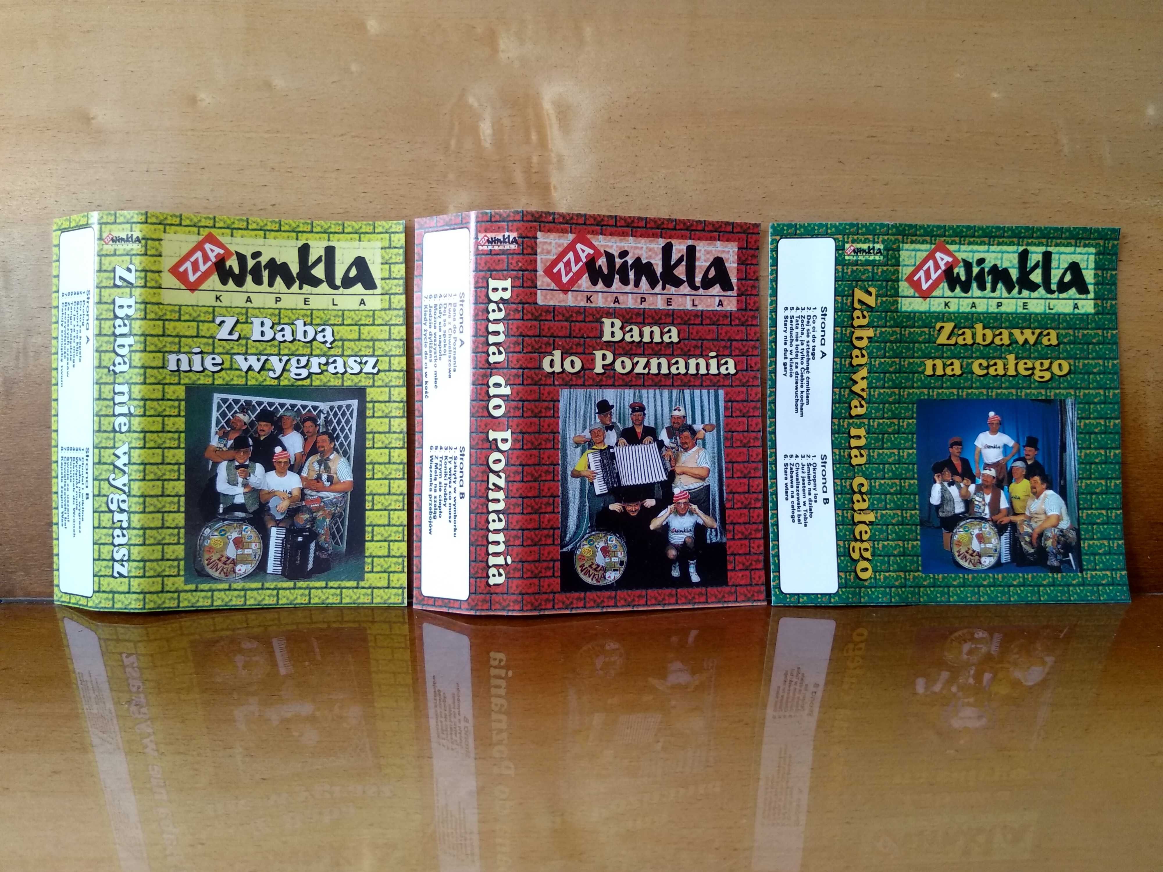 Zestaw 3 kaset magnetofonowych Kapela ZZA WINKLA z Poznania
