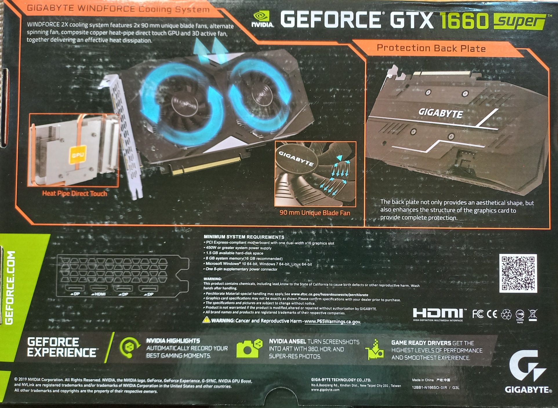 Відеокарта  Gigabyte Geforce GTX 1660 Super 6gb