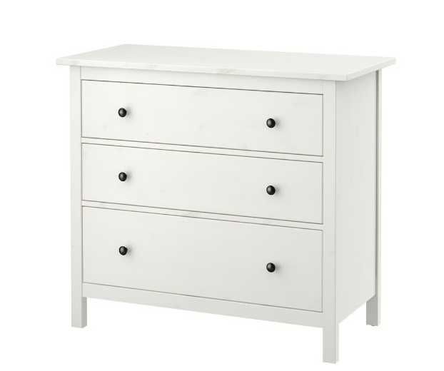 Cómoda branca de 3 gavetões, Hemnes, Ikea, como nova