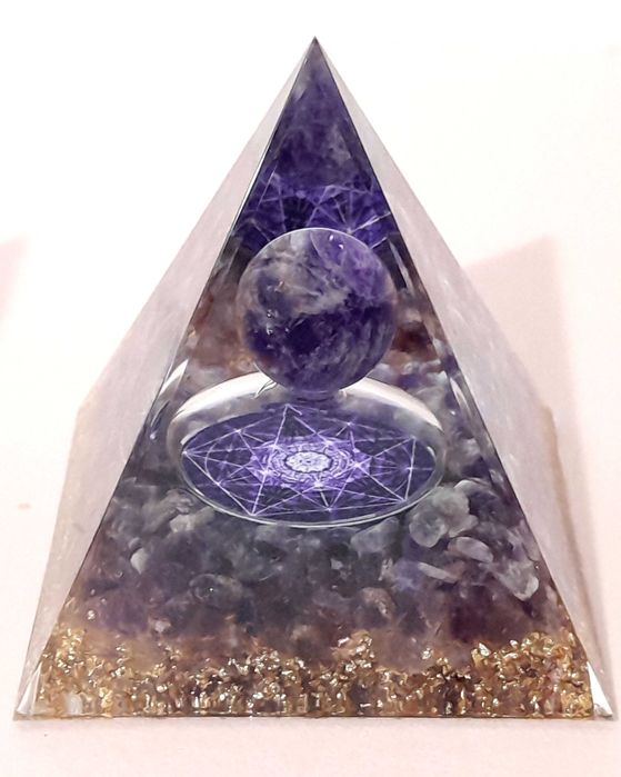 Orgonites em Pirâmide - Lápis-Lazúli e Ametista 5x5cm Novas