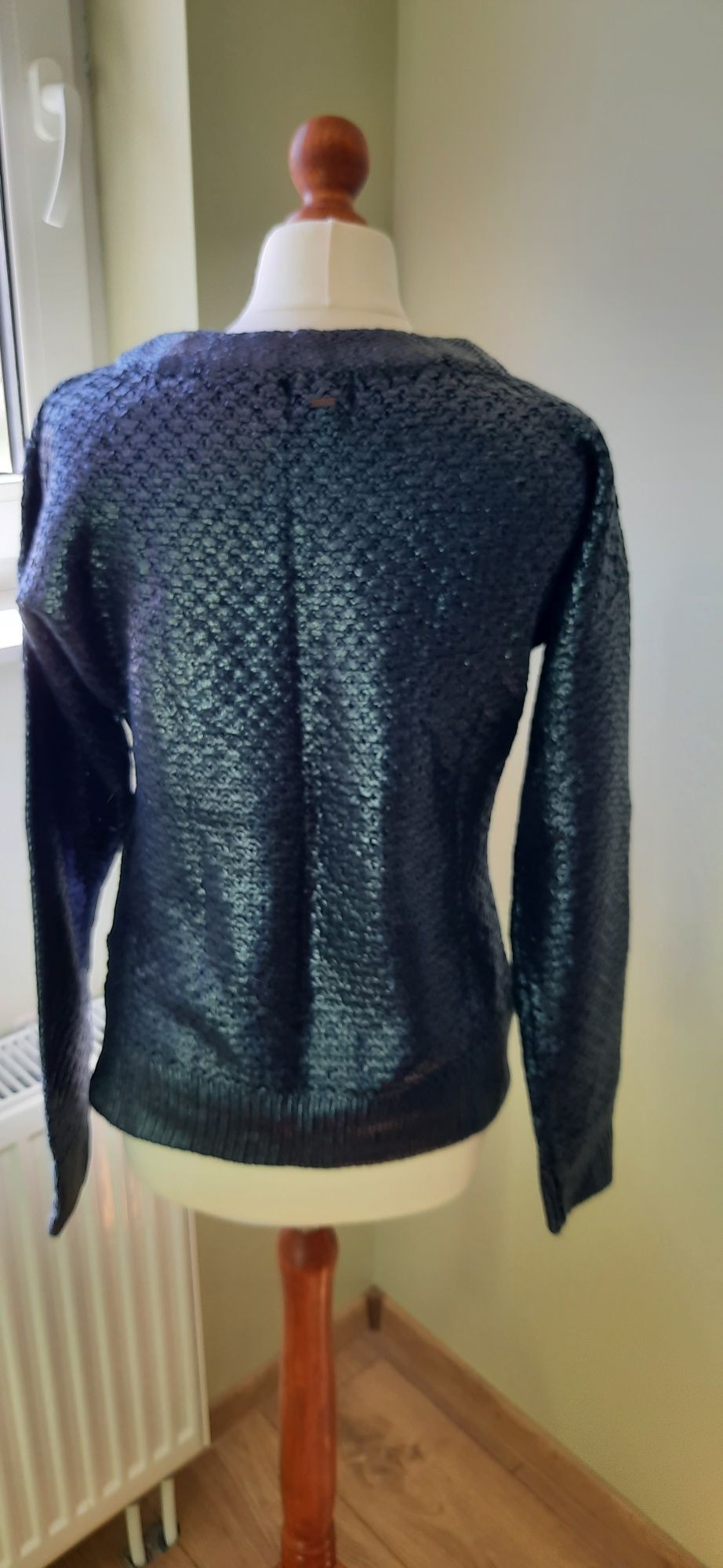 Sweter metaliczny, nietypowy, swetr damski