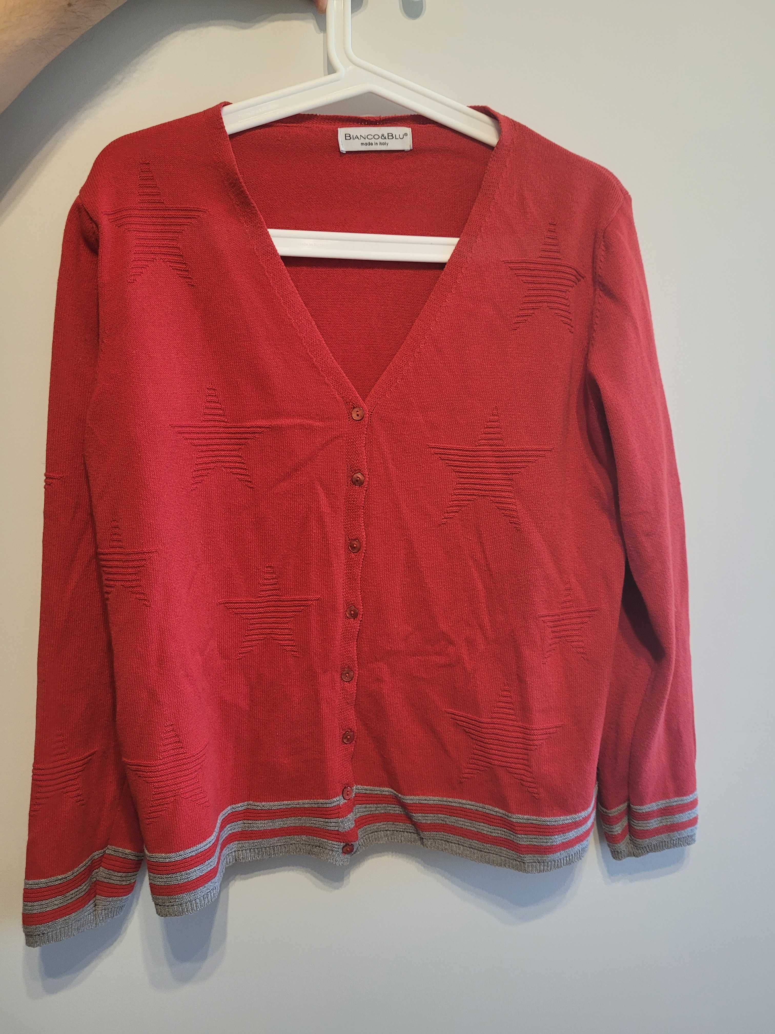 Wloski, czerwony sweterek Bianco&Blu r.M