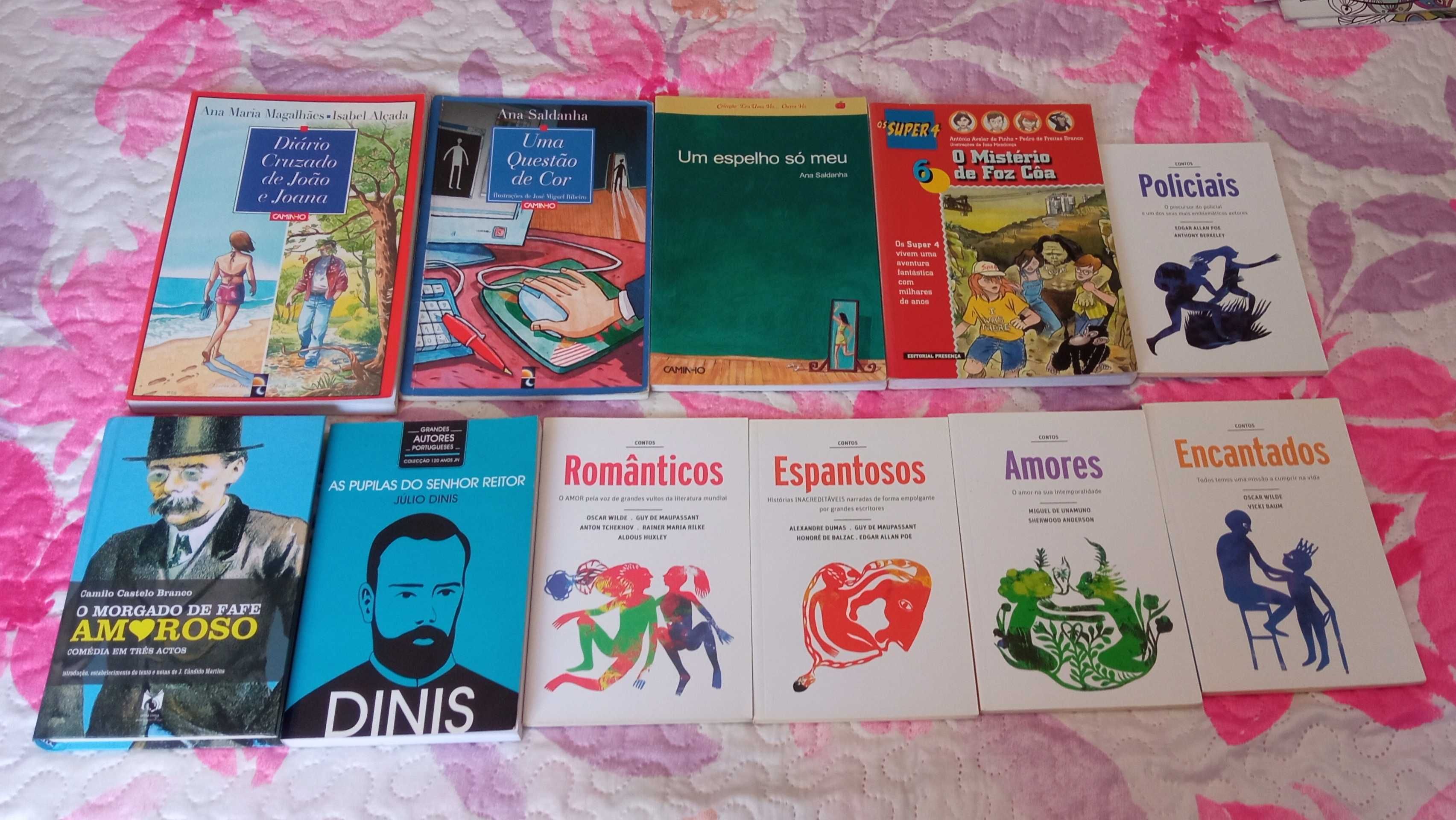 Vários livros de fantasia, romance, policial, juvenil